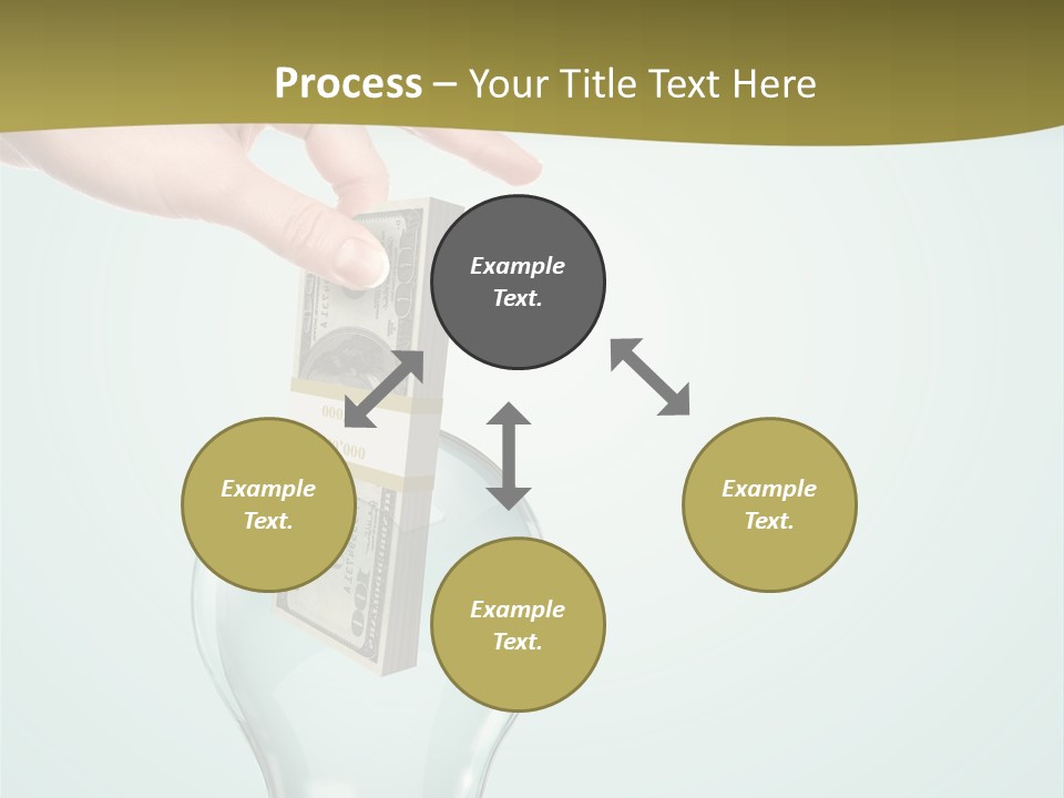A Light Bulb With Money In It Being Held By A Hand PowerPoint Template