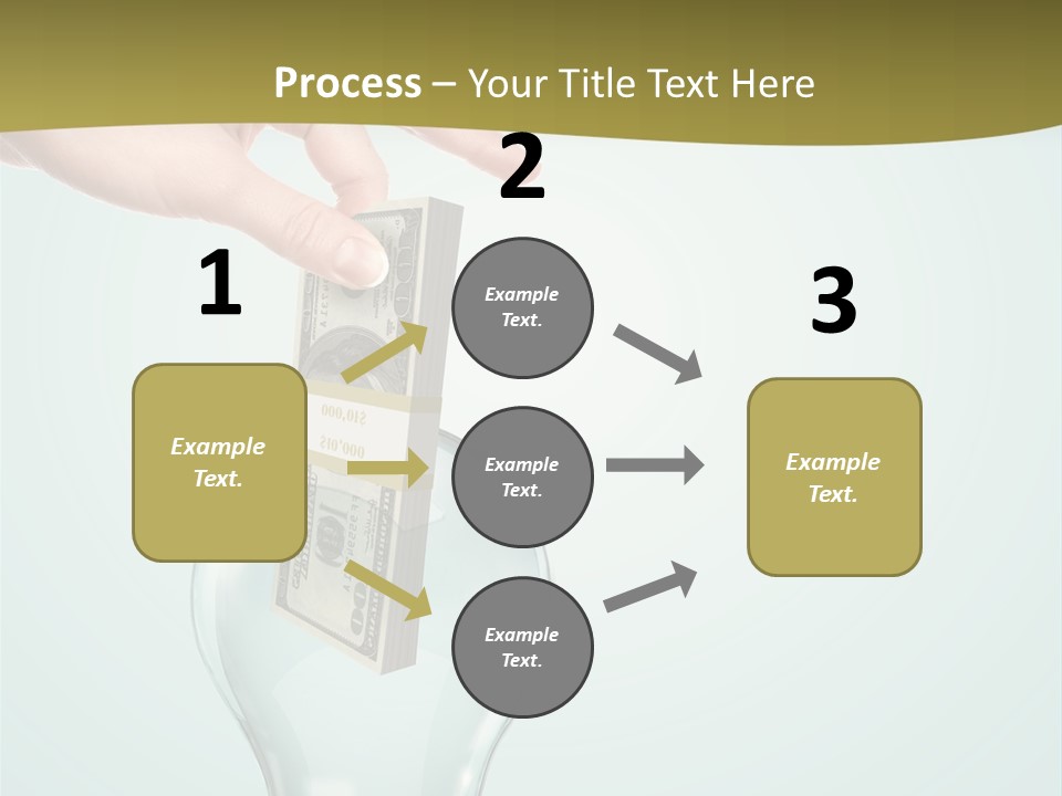 A Light Bulb With Money In It Being Held By A Hand PowerPoint Template