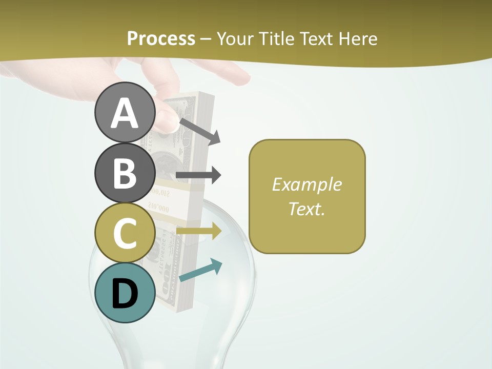 A Light Bulb With Money In It Being Held By A Hand PowerPoint Template