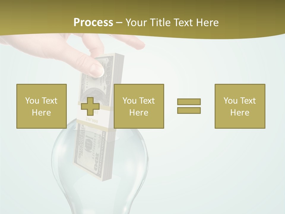A Light Bulb With Money In It Being Held By A Hand PowerPoint Template