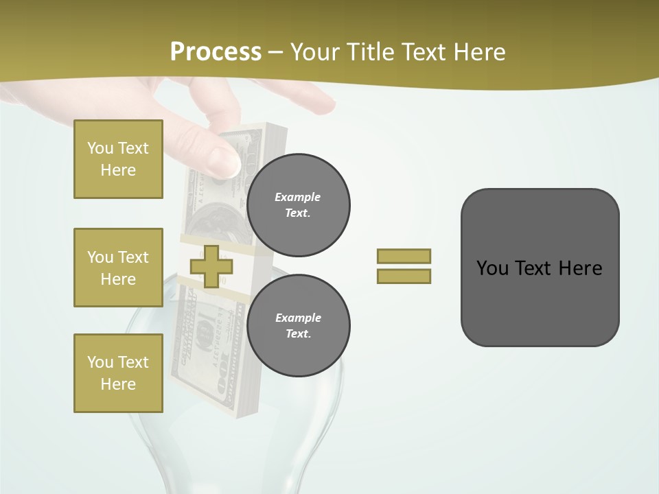 A Light Bulb With Money In It Being Held By A Hand PowerPoint Template