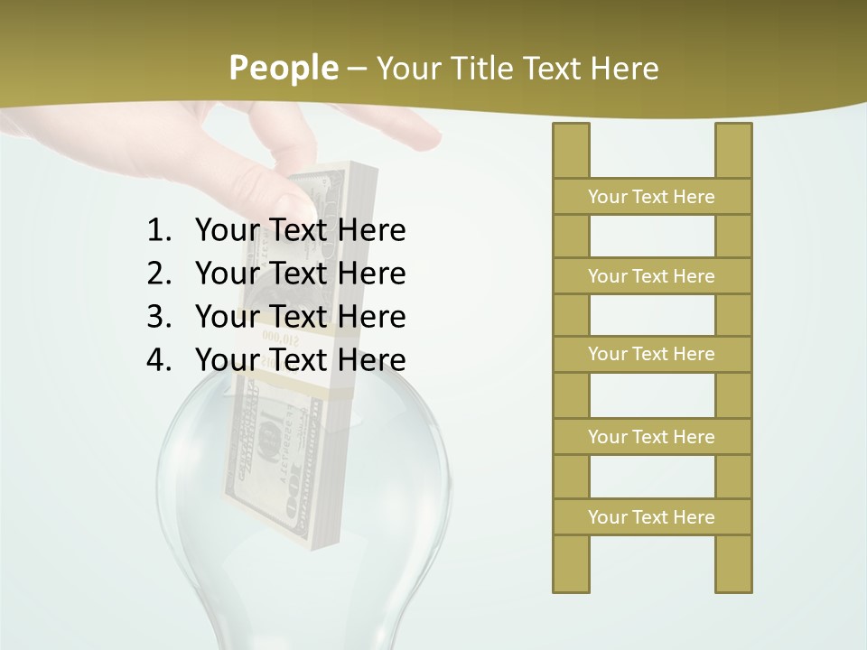 A Light Bulb With Money In It Being Held By A Hand PowerPoint Template