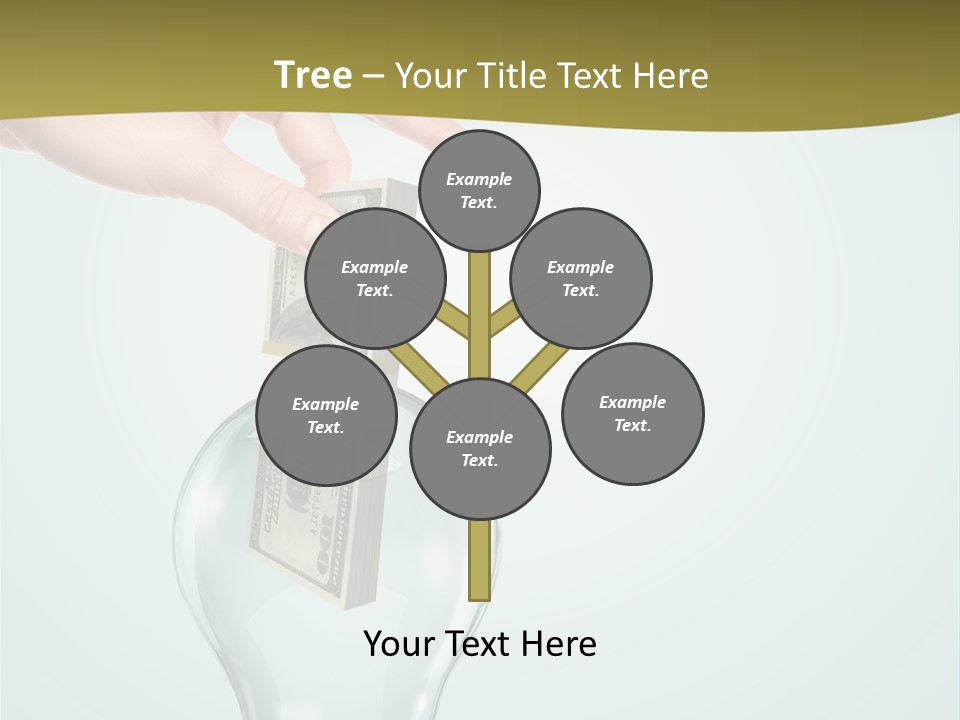 A Light Bulb With Money In It Being Held By A Hand PowerPoint Template