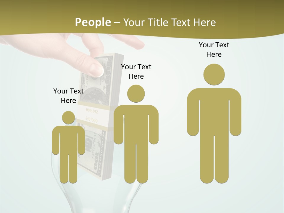 A Light Bulb With Money In It Being Held By A Hand PowerPoint Template