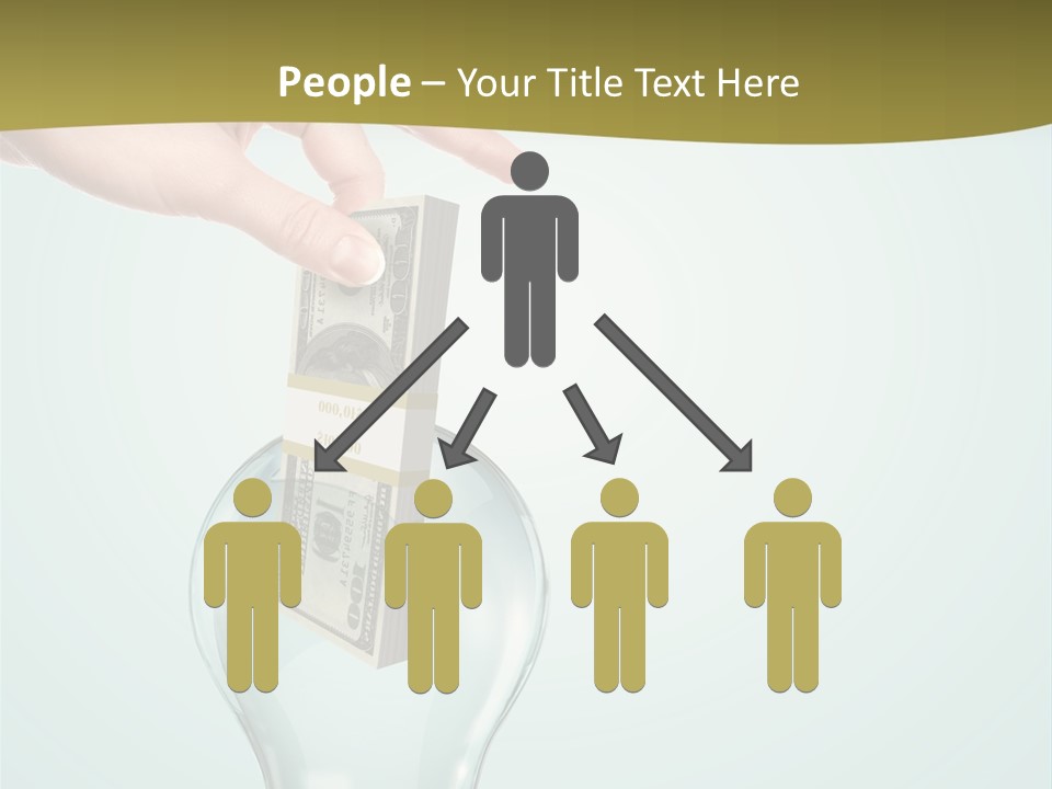 A Light Bulb With Money In It Being Held By A Hand PowerPoint Template