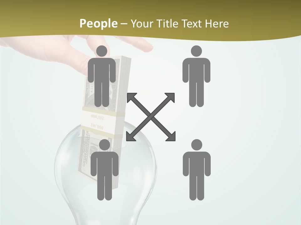 A Light Bulb With Money In It Being Held By A Hand PowerPoint Template