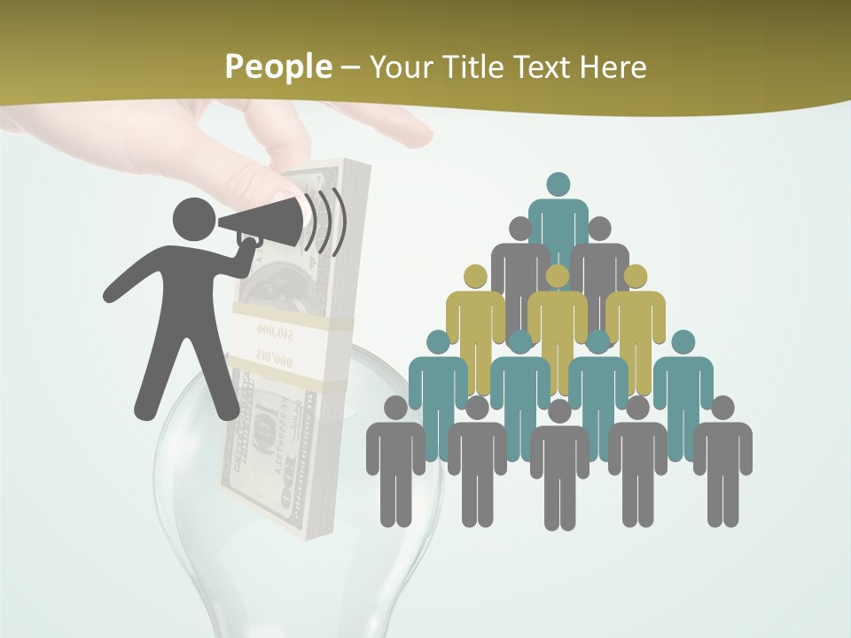 A Light Bulb With Money In It Being Held By A Hand PowerPoint Template
