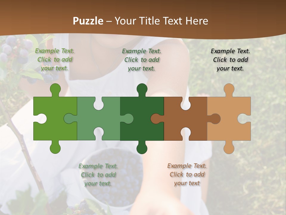 A Little Girl Sitting In The Grass With Blueberries PowerPoint Template