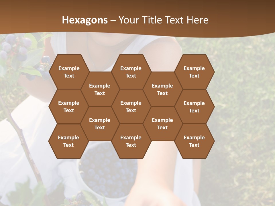 A Little Girl Sitting In The Grass With Blueberries PowerPoint Template