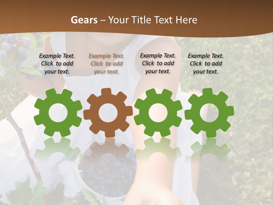 A Little Girl Sitting In The Grass With Blueberries PowerPoint Template