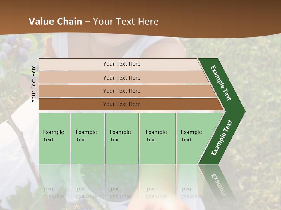 A Little Girl Sitting In The Grass With Blueberries PowerPoint Template