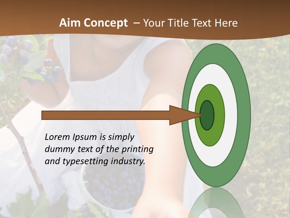 A Little Girl Sitting In The Grass With Blueberries PowerPoint Template