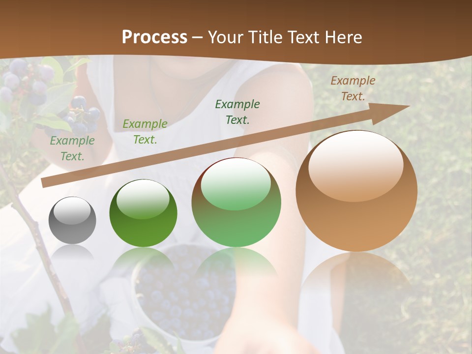 A Little Girl Sitting In The Grass With Blueberries PowerPoint Template