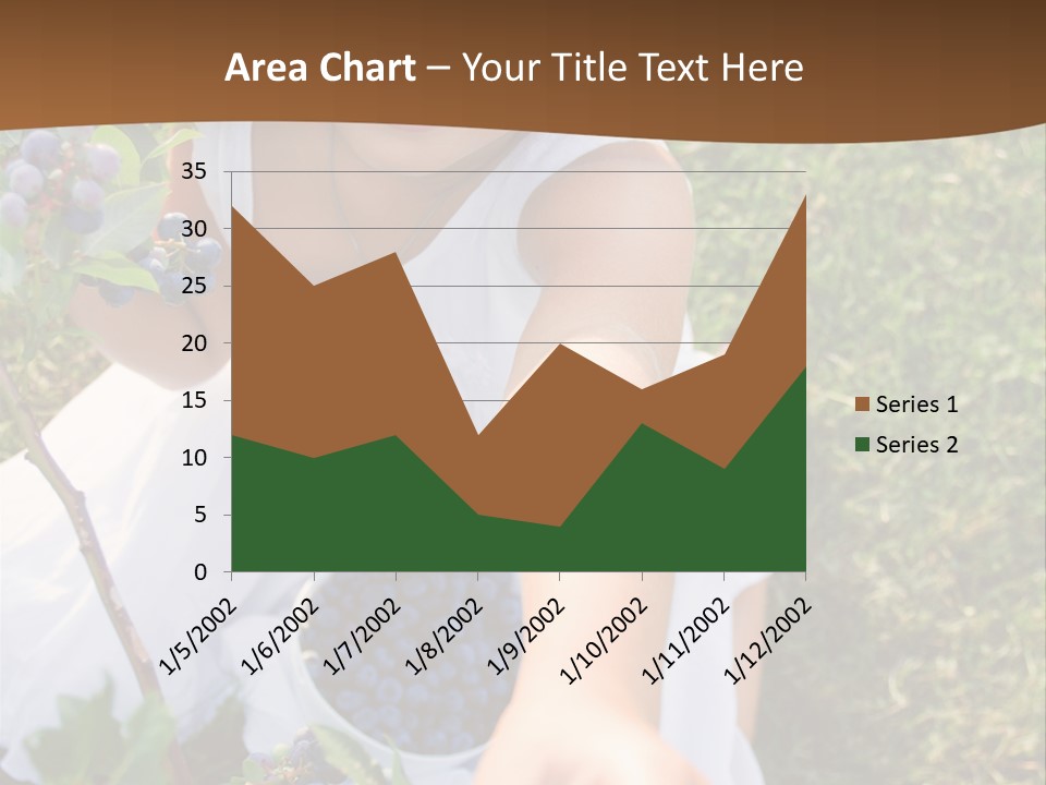 A Little Girl Sitting In The Grass With Blueberries PowerPoint Template