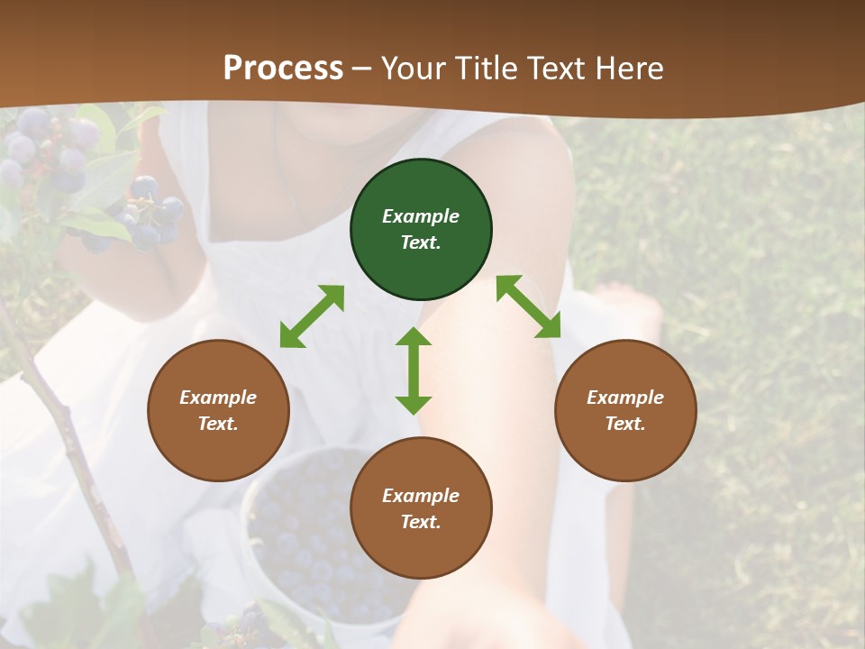 A Little Girl Sitting In The Grass With Blueberries PowerPoint Template