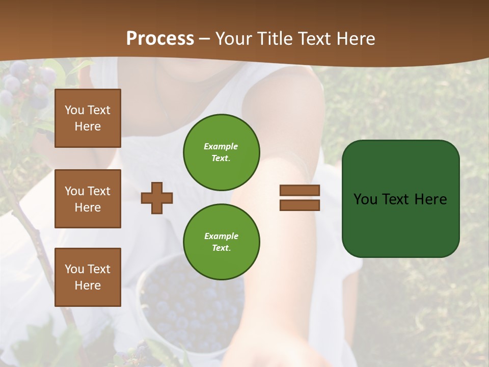 A Little Girl Sitting In The Grass With Blueberries PowerPoint Template