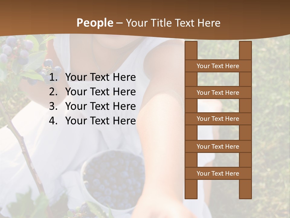 A Little Girl Sitting In The Grass With Blueberries PowerPoint Template