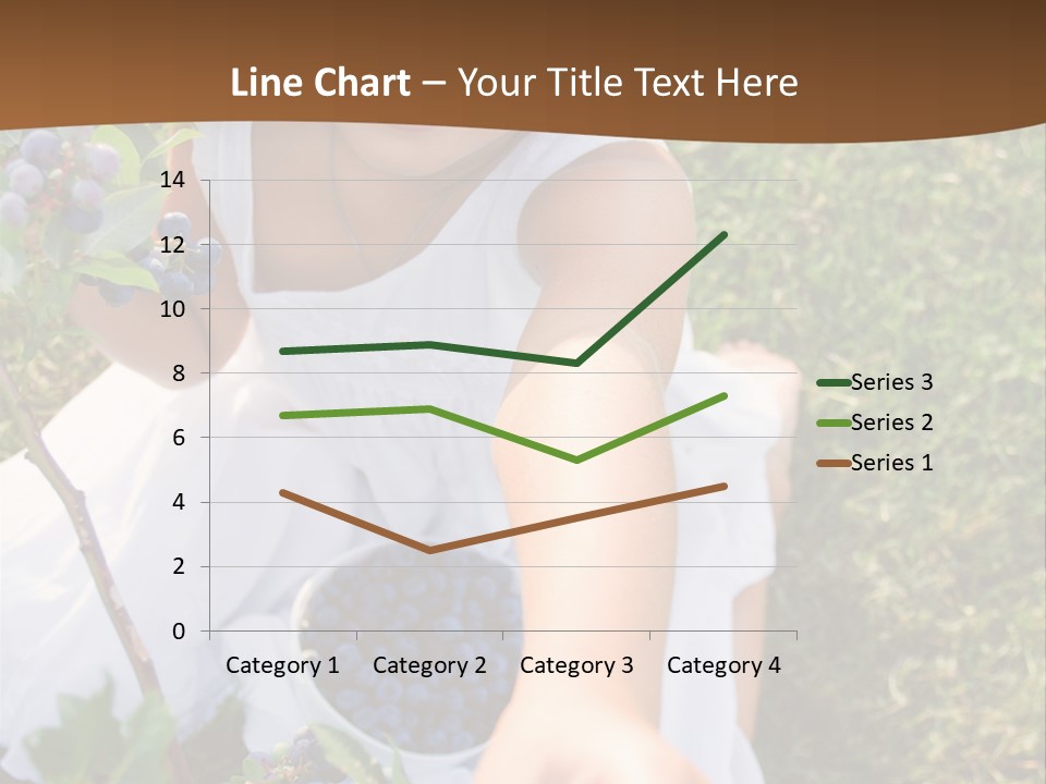 A Little Girl Sitting In The Grass With Blueberries PowerPoint Template