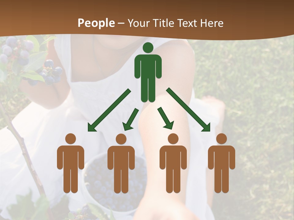 A Little Girl Sitting In The Grass With Blueberries PowerPoint Template