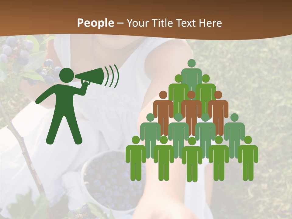 A Little Girl Sitting In The Grass With Blueberries PowerPoint Template