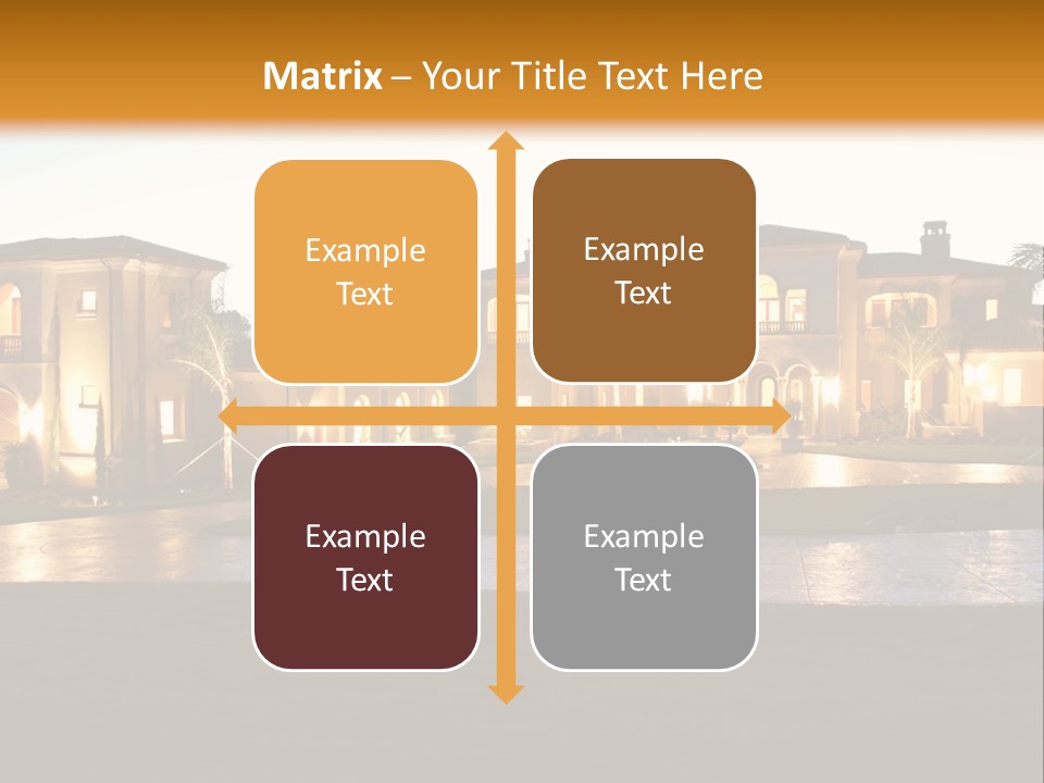 A Large House With A Fountain In Front Of It PowerPoint Template