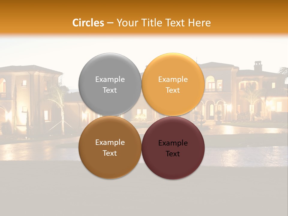 A Large House With A Fountain In Front Of It PowerPoint Template