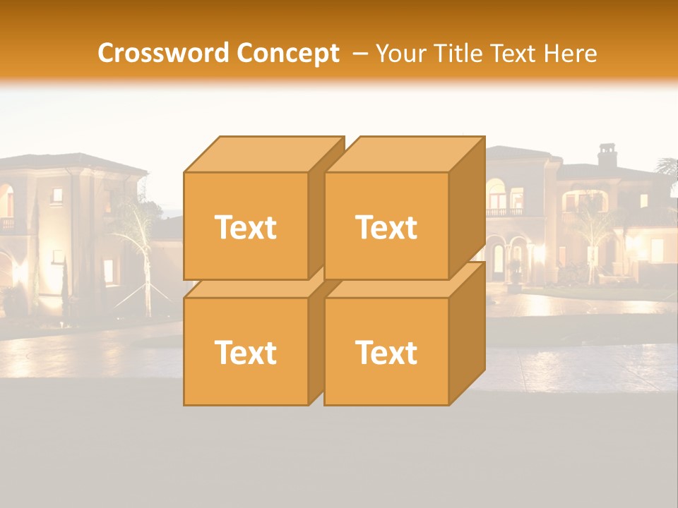 A Large House With A Fountain In Front Of It PowerPoint Template