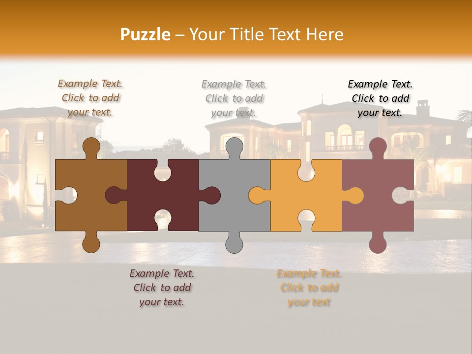 A Large House With A Fountain In Front Of It PowerPoint Template