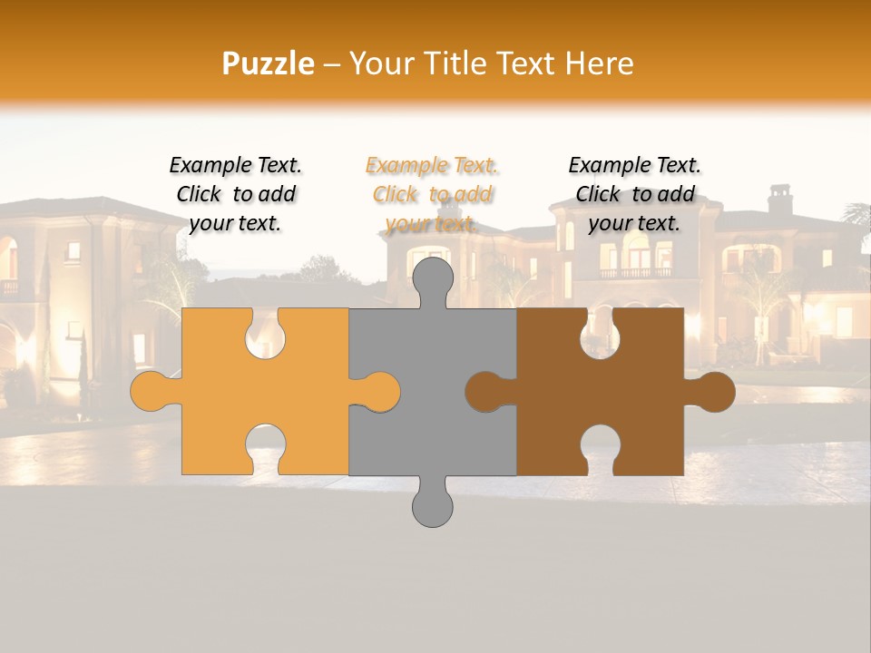 A Large House With A Fountain In Front Of It PowerPoint Template