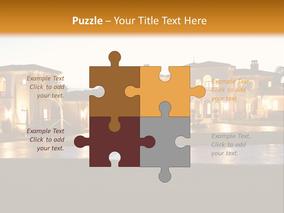 A Large House With A Fountain In Front Of It PowerPoint Template