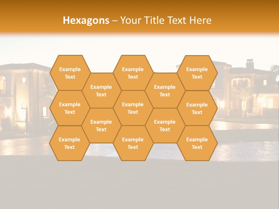 A Large House With A Fountain In Front Of It PowerPoint Template