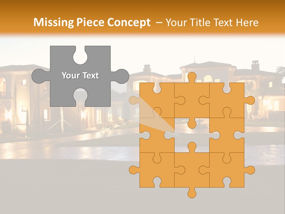 A Large House With A Fountain In Front Of It PowerPoint Template