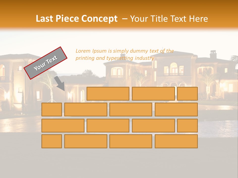 A Large House With A Fountain In Front Of It PowerPoint Template