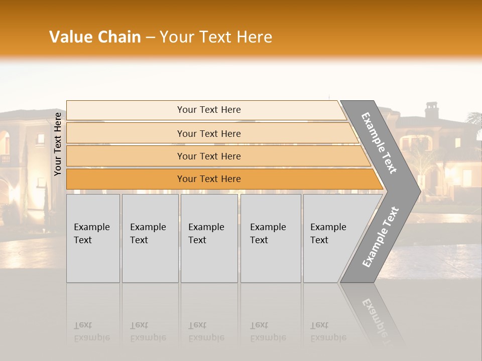 A Large House With A Fountain In Front Of It PowerPoint Template