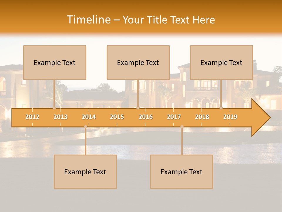 A Large House With A Fountain In Front Of It PowerPoint Template