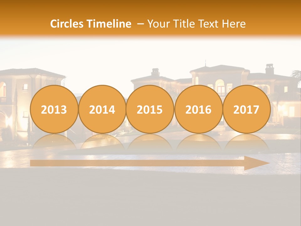 A Large House With A Fountain In Front Of It PowerPoint Template