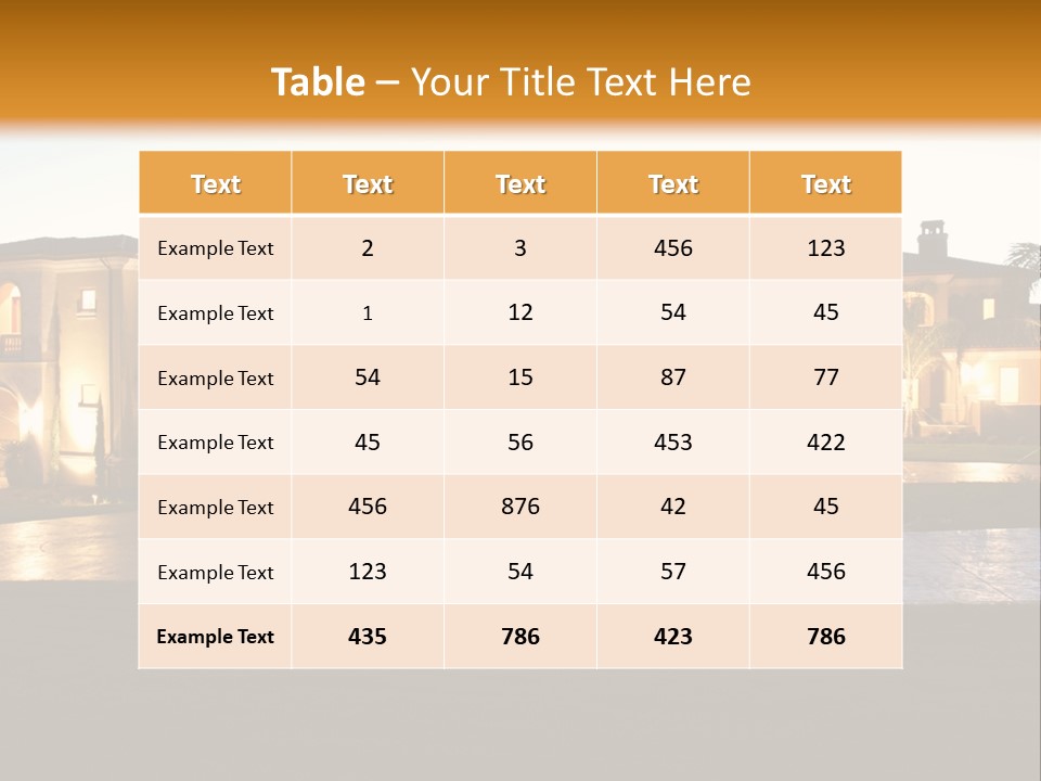 A Large House With A Fountain In Front Of It PowerPoint Template