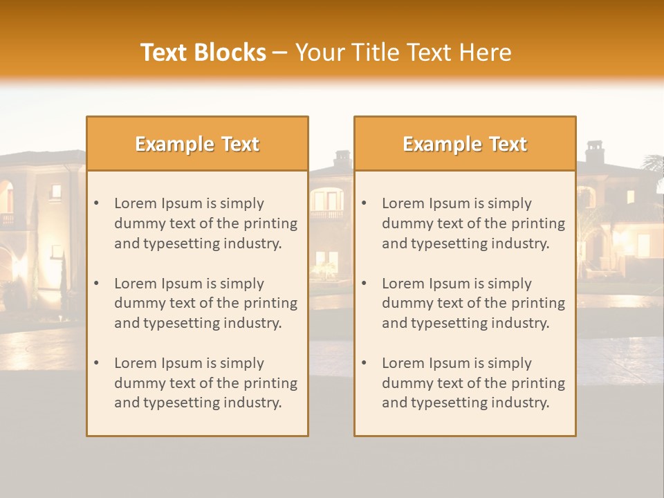 A Large House With A Fountain In Front Of It PowerPoint Template