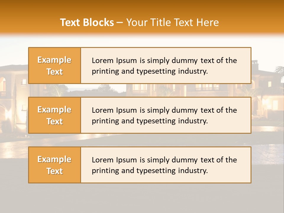 A Large House With A Fountain In Front Of It PowerPoint Template
