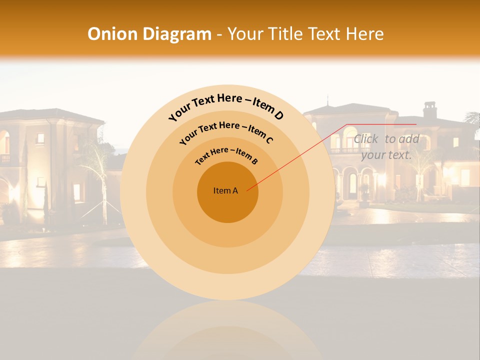 A Large House With A Fountain In Front Of It PowerPoint Template