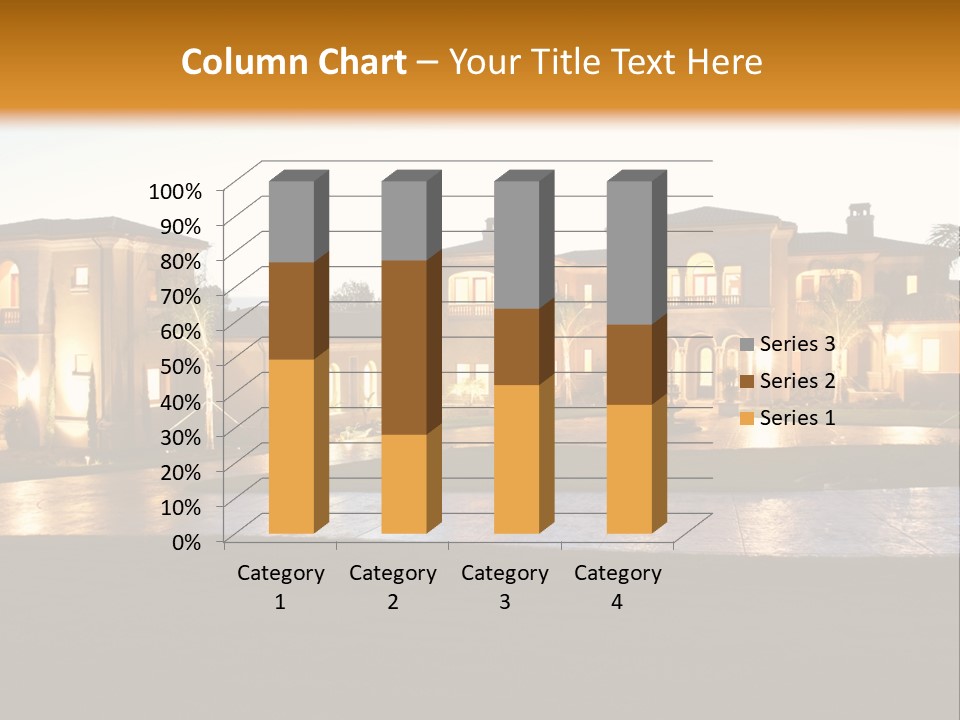 A Large House With A Fountain In Front Of It PowerPoint Template