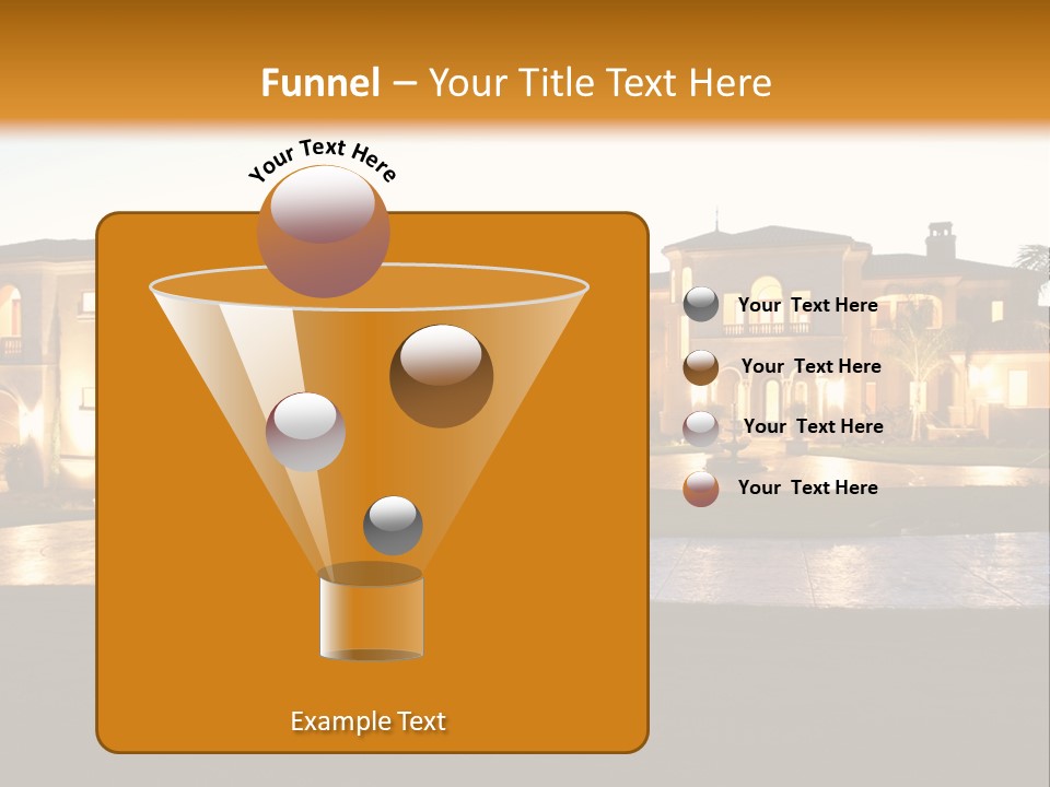 A Large House With A Fountain In Front Of It PowerPoint Template