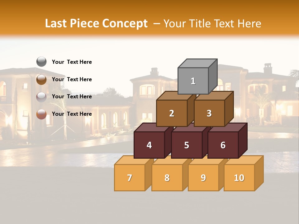 A Large House With A Fountain In Front Of It PowerPoint Template