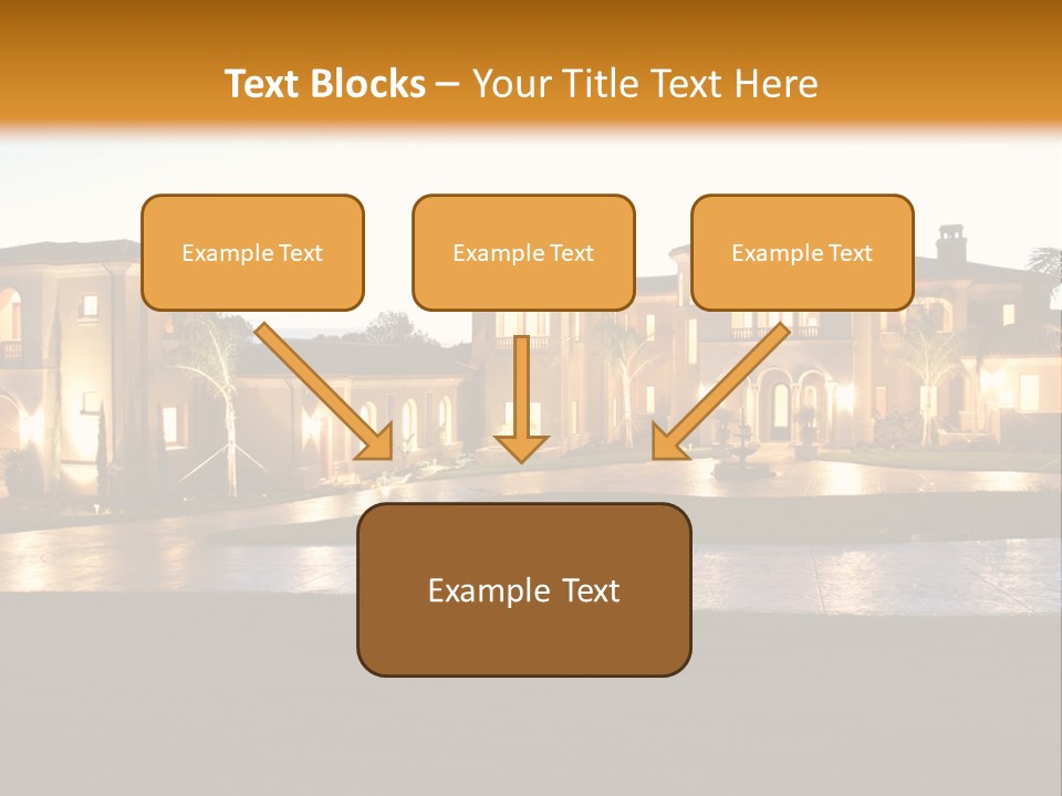A Large House With A Fountain In Front Of It PowerPoint Template