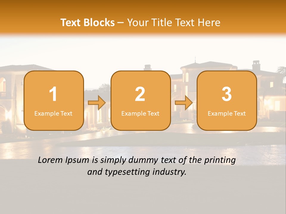 A Large House With A Fountain In Front Of It PowerPoint Template