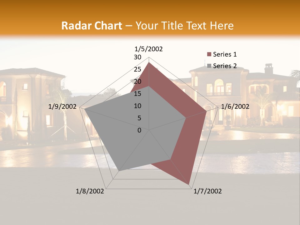 A Large House With A Fountain In Front Of It PowerPoint Template