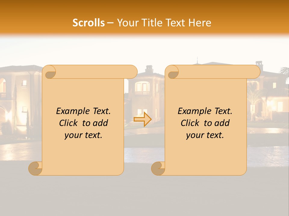 A Large House With A Fountain In Front Of It PowerPoint Template