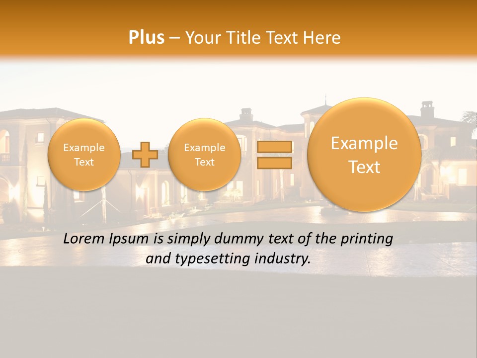 A Large House With A Fountain In Front Of It PowerPoint Template
