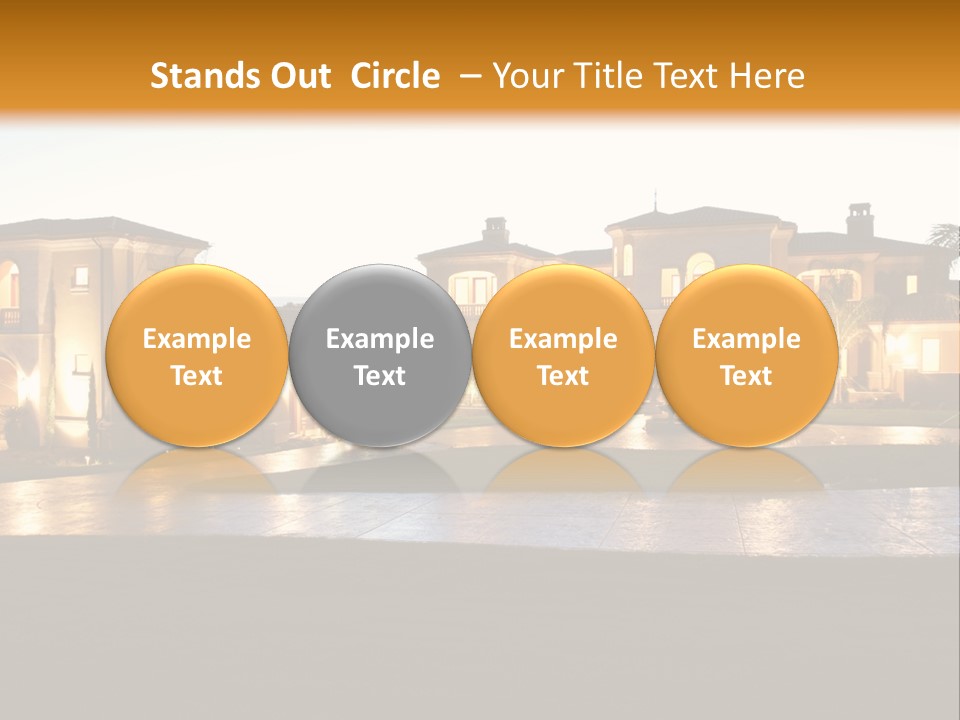 A Large House With A Fountain In Front Of It PowerPoint Template