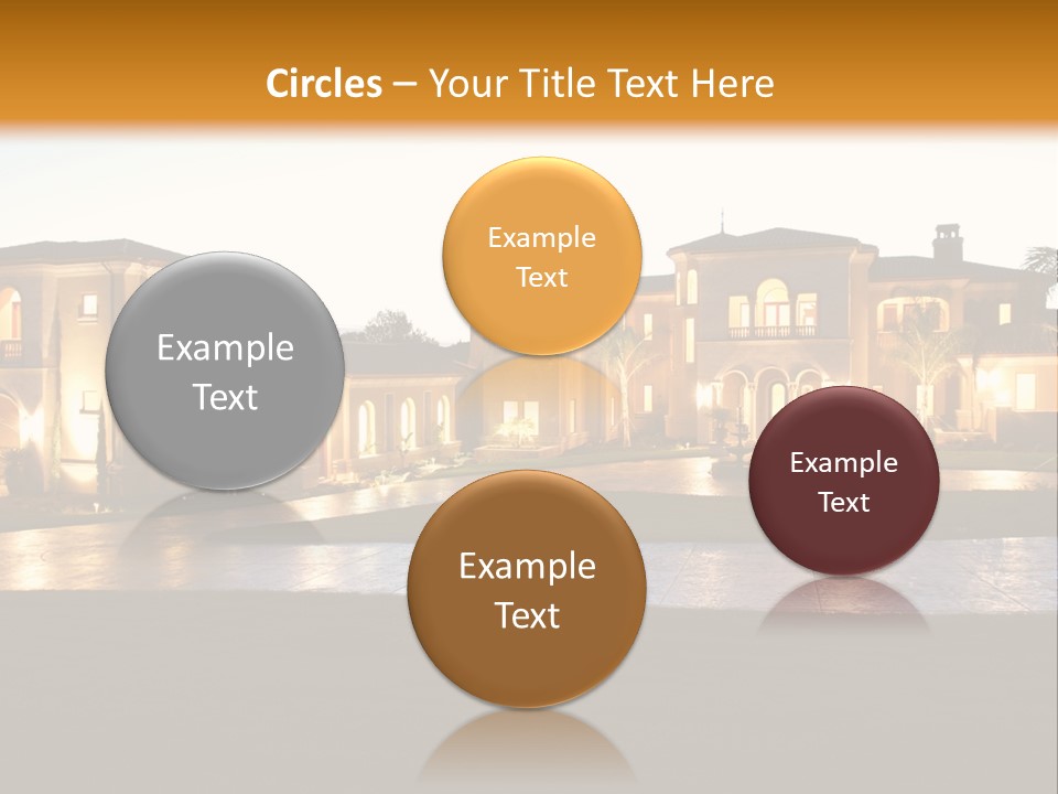 A Large House With A Fountain In Front Of It PowerPoint Template